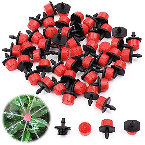 ZoneYan Anti-Verstopfung Tropfer, Gardena regulierbarer Sprinkler Köpfe Micro-drip-System Regulierbarer Endtropfer (100 PCS) von ZoneYan