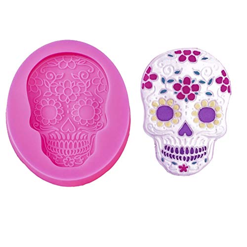 Skull Silicone Mold, Kitchen Baking Silicone Mold, Sugar Cake Decoration Tool Skull Fondant Cakes Mould von Zonfer