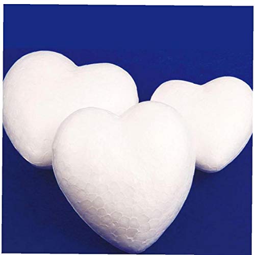 Zonfer 10pcs Polystyrol Styropor-Dekoration-Form Weiß Heart-Shaped Craft Schaumstoffball Für DIY Weihnachtsfest-Dekoration Ornament Geschenke 5cm von Zonfer