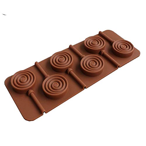Zonfer 1pc 6 Cavity Silikon Lollipop Schimmel, Schokoladen-Form, Bakeware Silikon-3d Handgemachte Lolly Süßigkeit Schokolade Mould von Zonfer