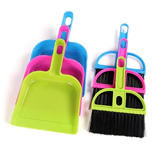 Zonfer 1pc Mini-Desktop-Schaufel Und Besen Set Tabelle Upright Sweep Set Sweep Reinigungsbürste Büro Besen Kehrschaufel Set Schreibtisch-Computer-bürste (zufällige Farbe) von Zonfer