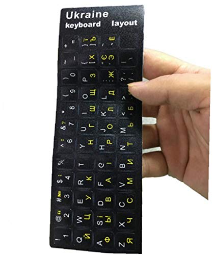 Zonfer 2pcs Universal-russischer Tastatur-Aufkleber Ersatz Beschriftung Hintergrund Für 10 Bis 17-Zoll-Notebook-Computer-Laptop-Desktop-pc Englisch Ukrainisch Kyrillisch von Zonfer