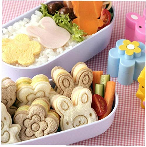 Zonfer 3 Stück Sandwich-Form-bär Blumen-Kaninchen-Muster Jede Brotschneidemaschine Biscuits Geprägte Werkzeuge Reis-Form von Zonfer