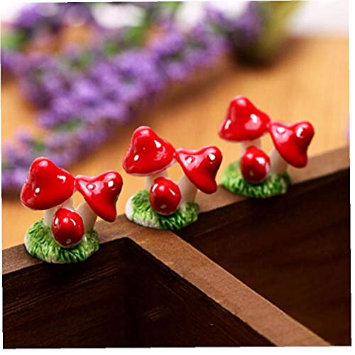 Zonfer 3pcs Miniatur-pilz-Modell Harz-mikrolandschaftsgarten Dekor Terrarium Pilz-Kuchen-Deckel Craft Verzierungen von Zonfer