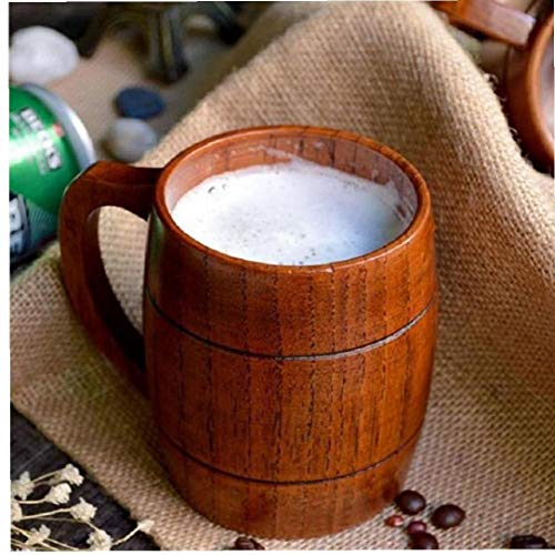 Zonfer Holz-Bierkrug-Weinlese-Bier Kaffeetasse Griff Holz Cup Für Bierfest Tee Kaffee Wasser (400) von Zonfer
