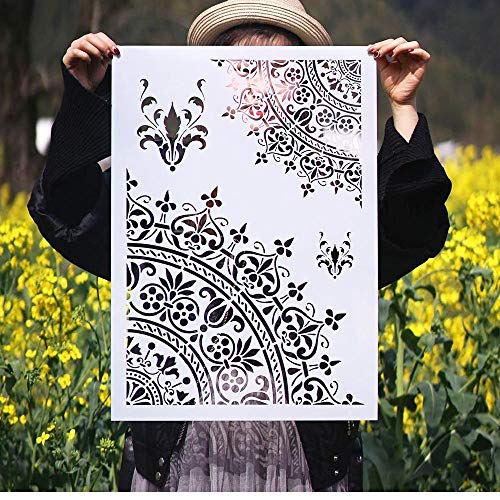 Zonfer Layering Mandala Stencils Stanzformen Walls Malerei Scrapbooking Stamping Album Papierkarten Embossingschablone A3 Größe von Zonfer