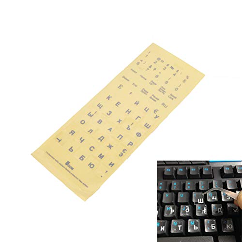 Zonfer Russiantransparent Keyboard Stickers, Russia Layout Alphabet White Letters for Laptop Notebook Computer von Zonfer
