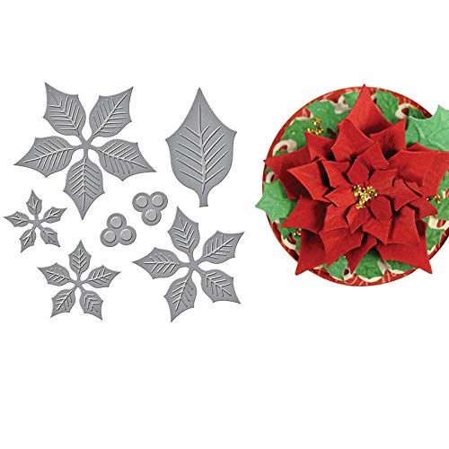 Zonfer Schneidwerkzeug, Poinsettia-Blumen-Form Metallschablonen Schablone Prägung Für Karte Scrapbooking Fertigkeit-Papier-dekor von Zonfer