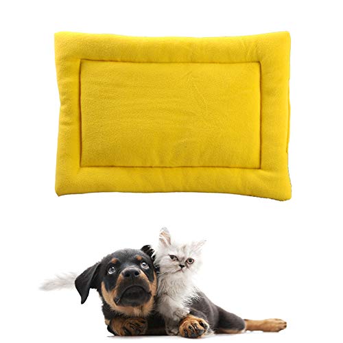 Kuscheldecke Hund Katzendecke Katzenbetten Waschbares Hundebett Haustierbett Weiche Katze Mat Hundebett Zubehör Hundekomfortbett Welpenbett Yellow,M von Zongha