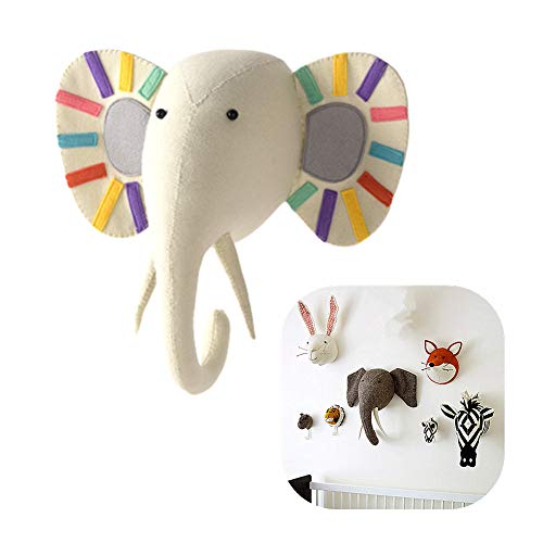 Wanddeko Deko Kinderzimmer Jungen Puppendekoration Tierkopf Wanddekoration Spielzeug Geschenk Plüschtier Kopfschmuck Simulierte Tierform Elephant von Zongha