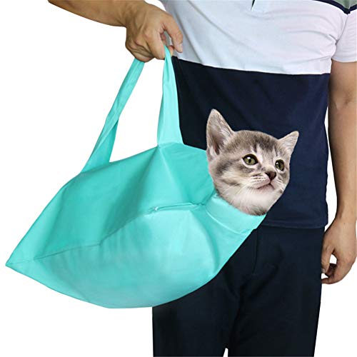 Zongha Katzentransporttasche Katzensack Nagelschneiden für Katzen Katzenklauenpflege Tragbarer Haustierträger Stoff Haustier Träger Haustier Badetasche Blue von Zongha