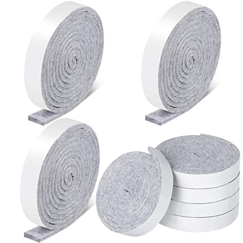 Zonon 8 Rollen filz selbstklebend 1/2 x 60 Zoll Filzband Selbstklebend Schwerlast Streifen Polyester Filzstreifen Rollen für Möbel Schützen und Freiheit DIY Kleber (Hellgrau) von Zonon
