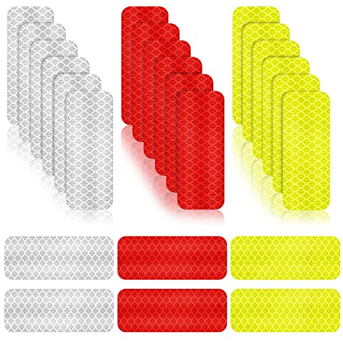 24 Stücke Warnung Reflektierende Aufkleber Sicherheit Reflektorband Warnband Nachtsichtbarkeit Klebende Aufkleber Wasserdichtes Reflektierend Klebeband Aufkleber, 1,18 x 3,25 Zoll von Zonon