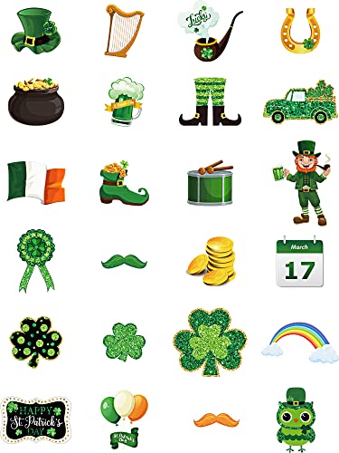 25 Stück St Patrick's Day Dekorationen Mini Ausschnitte Glitzernde Kleeblatt Sortierte Ausschnitte Glück Kobold Kleeblatt Geprägte Münzen für Happy St Patrick's Day Party Dekoration Zubehör von Zonon