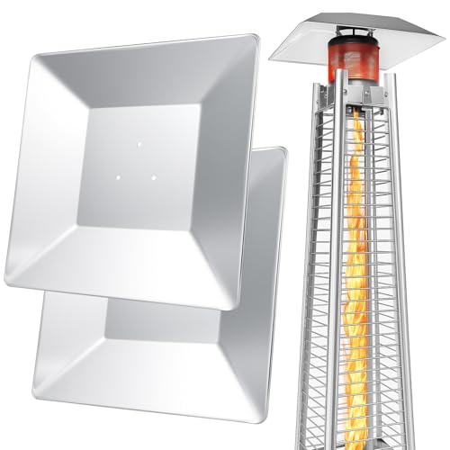 Zonon 2 Stück Terrassenwärmereflektor für Propangas-Außenheizung, Ersatz 4-seitiger Pyramiden-Terrassenwärmereflektor Schild, oben 3 Löcher, Abstand 7 cm, Teile für Außenheizungen von Zonon