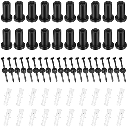 Zonon 20 Set Scheunentür-Abstandshalter Kit Schiebetürschiene Schienen-Hardware Wandabstandshalter mit Schrauben Lag Bolts Wandanker zum Verbinden von Schienenverbindungsgeräten, Metall (5,1 cm) von Zonon