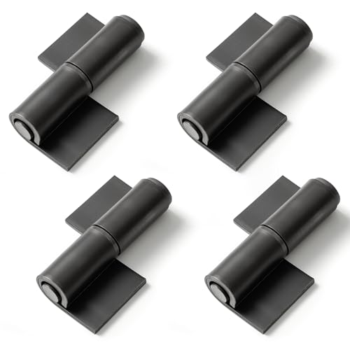 Zonon 4 robuste Scharniere, 5 mm dick, Stahl, zum Anschweißen, abnehmbarer Stift für Garagenanhänger, Tore, Industrietore, Metall, Einfahrtstor von Zonon
