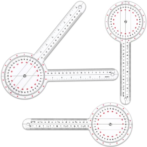 Zonon Goniometer, transparent, orthopädisches Winkellineal, Kunststoff, 360 Grad, transparent, Goniometer, Winkelmesser, Physiotherapie für Messwerkzeug, Winkellineal, Sporttraining, 30,5 cm, 3 Stück Zonon Goniometer, transparent, orthopädisches Winkellineal, Kunststoff, 360 Grad, transparent, Goniometer, Winkelmesser, Physiotherapie für Messwerkzeug, Winkellineal, Sporttraining, 30,5 cm, 3 Stück von Zonon