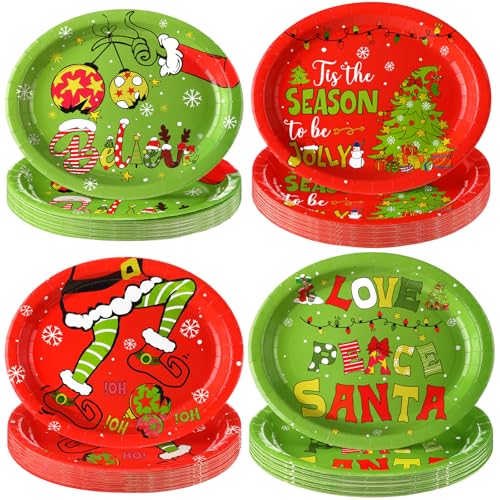 Zonon Ovale Weihnachtspappteller, 25,4 x 30,5 cm, große Einweg-Pappteller, Großpackung, Dinnergeschirr, Weihnachten, Geburtstag, Party, Dekoration, Weihnachtsgeschenk, 48 Stück Zonon Ovale Weihnachtspappteller, 25,4 x 30,5 cm, große Einweg-Pappteller, Großpackung, Dinnergeschirr, Weihnachten, Geburtstag, Party, Dekoration, Weihnachtsgeschenk, 48 Stück von Zonon