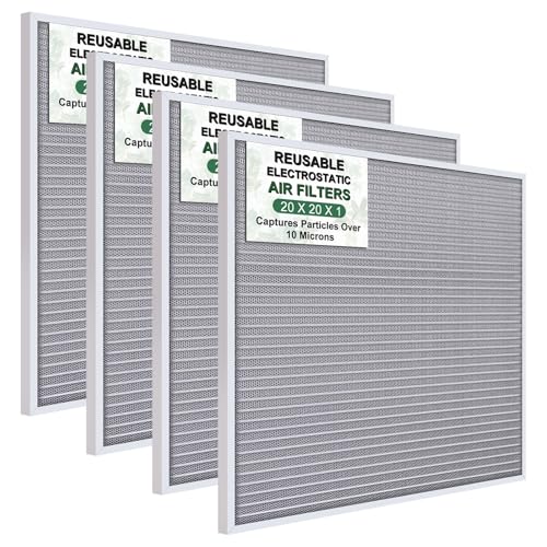 Zonon Wiederverwendbare elektrostatische Luftfilter, waschbar, MERV 8 Aluminium, AC/HVAC-Ofenfilter, hält ein Leben lang für sauberere Luft zu Hause oder im Büro, 4 Stück Zonon Wiederverwendbare elektrostatische Luftfilter, waschbar, MERV 8 Aluminium, AC/HVAC-Ofenfilter, hält ein Leben lang für sauberere Luft zu Hause oder im Büro, 4 Stück von Zonon