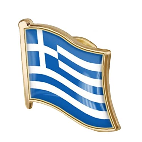 1 Stück Metallgriechische Flagge Pin Abzeichen Revers Pin Brosche Flagge des Griechischen Abzeichens National Neuheit Zubehör von Zonster