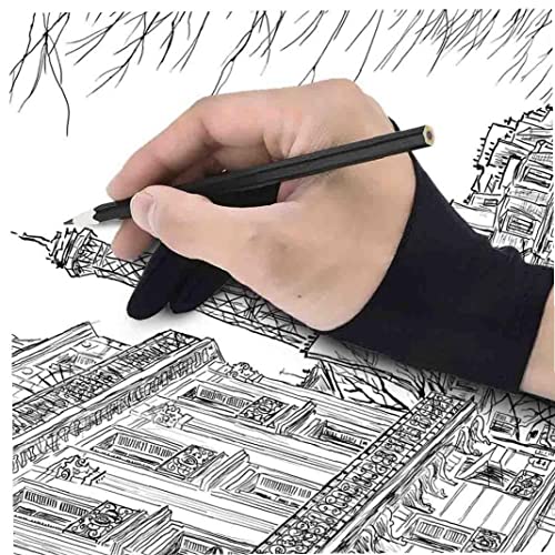 2 Stücke Künstlerhandschuh Für Zeichnung, Schwarz 2 Finger Malerei Digital Tablet Schreibhandschuh Anti-fouling Für Kunst Studenten, Kunstliebhaber von PiniceCore