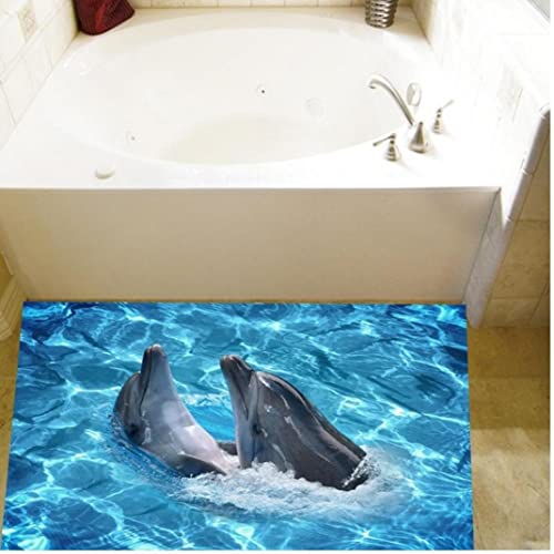 Zonster 1 Stück Wandaufkleber Delphin Selbstklebende Abnehmbare wasserdichte DIY Decals Bodenaufkleber Für Schlafzimmer Wohnzimmer Bad von Zonster