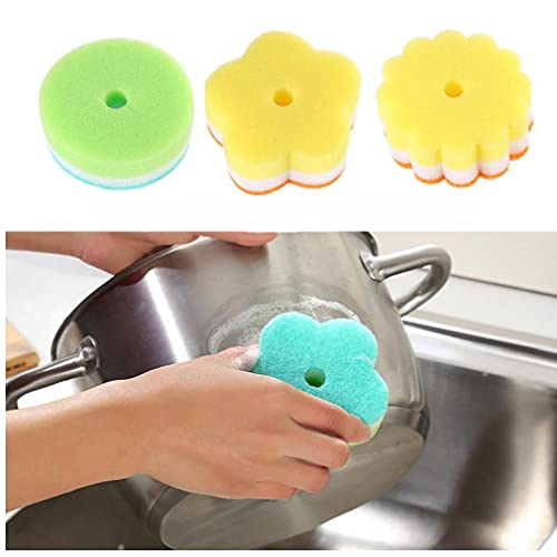Zonster 5pcs Scrub Schwamm, Multi-use-Blumen-Form Schwämme Eraser Sponge Reinigungspads Für Küchen Badezimmer (zufällige Farbe) von Zonster