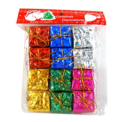 Zonster Weihnachtsbäume Dekor Hängende Geschenk-Box 12pcs Glänzende Metallische Eingewickelte Mini-geschenkbox Für Weihnachts-Weihnachtsbaum (2.5cm) von Zonster