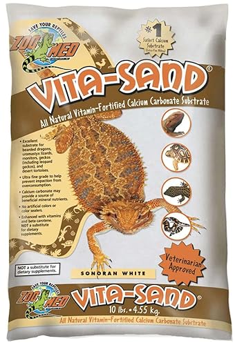 Zoo Med VW-10e Vita-Sand-Sonoran, weiß, 4.5 kg Terrariensand für Reptilien, mit Vitaminen von Zoo Med