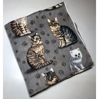 Zoofleece Katze Grau Katzen Kätzchen Perser Kurzhaar Tier Fleece Decke Quilt Überwurf Bequemes Geschenk 130x60 von ZooFleece