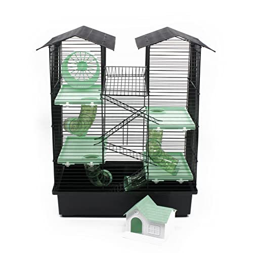 ZooPaul Nagerkäfig Hamsterkäfig XXL mit Zubehör Maus Hamster Käfig Tunnel Haus (Schwarz Turkis) ZooPaul Nagerkäfig Hamsterkäfig XXL mit Zubehör Maus Hamster Käfig Tunnel Haus (Schwarz Turkis) von ZooPaul