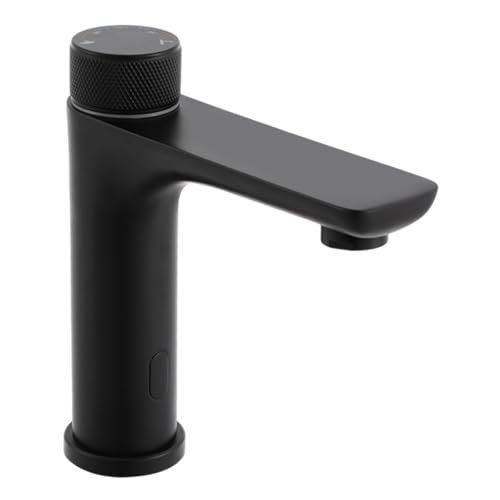 Infrarot Sensor Wasserhahn,Automatik Berührungsloser Waschtischarmatur,mit Temperaturspeicherfunktion,USB-Kabel & Batteriebetrieb, Mischbatterie Induktion Badarmatur (Schwarz) von Zoobotanica