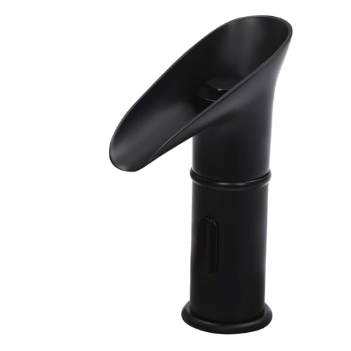 Wasserhahn mit Sensor,Automatische Wasserhahn mit Infrarot Sensor,Waschbecken Wasserfallhahn,Mischbatterien,Badarmatur Waschtischarmatur Küchenarmatur,Auslauf Höhe 100 mm (Schwarz) von Zoobotanica