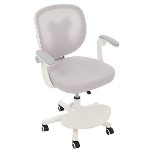 Zoobotanica Kinder Schreibtischstuhl,360° Kinderdrehstuhl,Sitzhöhe 36-46cm höhenverstellbar, Ergonomischer Bürostuhl mit Rollen,Jugendstuhl mit Rückenlehnen & Verstellbare Armlehnen (Hellgrau) von Zoobotanica