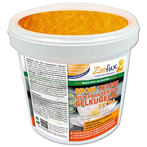 ZOOFUX Profi Gartenteich Filterbakterien Gelkugeln EXTRA (Lösen Sich nach und nach auf und geben dabei kontinuierlich die wichtigen Mikroorganismen ab), Inhalt:2.5 Liter von Zoofux Heimtierartikel schlau gekauft