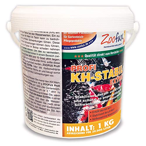 ZOOFUX Profi Gartenteich KH-Stabil EXTRA (Hebt die Karbonathärte an und beugt somit gefährlichen pH-Wert Schwankungen vor. Jetzt direkt vom Hersteller), Inhalt:1 kg von Zoofux Heimtierartikel schlau gekauft