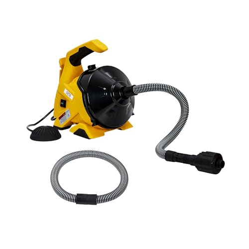 Elektrischer Rohrreiniger 9m Mit Fußschalter | Automatische Abflussreinigungsspirale Für 20-50Mm Rohre | Inkl. 3 Bohraufsätzen & Schutztüllen Für Waschbecken, Toilette, Dusche & Bodenabläufe von ZoomBuggy