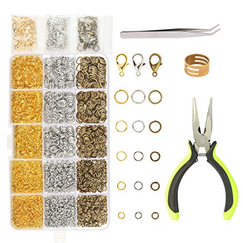 ZoomSky 2314tlg DIY Schmuckherstellung Zubehör Set,Öffnen Sprung Ringe mit Karabinerverschluss Schmuckzange für Schmuck Basteln Reparatur Herstellung in 5 Größe und 3 Farben (2314tlg Sprung Ringe) von ZoomSky