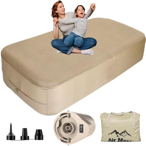 Zooma Luftbett Selbstaufblasend Doppelbett, Aufblasbare Matratze mit integrierter USB-Elektropumpe, Luftmatratze Gästebett für Camping Home - 196 x 90 x 35cm von Zooma