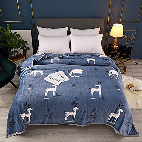 Doppelseitige Fleecedecke 1,45 kg für Erwachsene und Kinder, Überwurf für Anti-Angst, Schlaflosigkeit, Stressabbau, 200 x 230 cm, Flanelldecken (Stil 4.200 x 230 cm) von Zoomlie