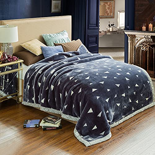 Raschel 100% Polyesterfaser Plüsch Fleece Decke King Size verdickt Doppellagig warm gemütlich flauschig Decke für Schlafzimmer Wohnzimmer Winter Einzelbett Doppelbett (Stil 13.180 x 220 cm (3000 g)) von Zoomlie