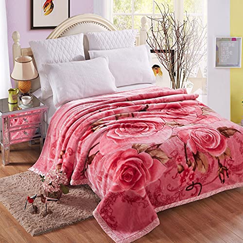 Raschel 100% Polyesterfaser Plüsch Fleece Decke King Size verdickt Doppellagig warm gemütlich flauschig Decke für Schlafzimmer Wohnzimmer Winter Einzelbett Doppelbett (Stil 5.150 x 200 cm (2000 g)) von Zoomlie