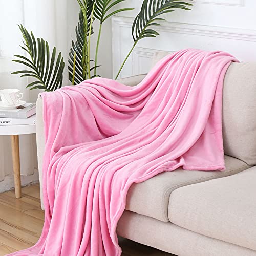 Sofa-Decke, warme Flanell-Bettüberwürfe für Kinder und Erwachsene, Klimaanlage, Decke für Sofa, Schlafzimmer, Wohnzimmer, Camping, Picknick, drinnen und draußen (Rosa, 120 x 200 cm) von Zoomlie