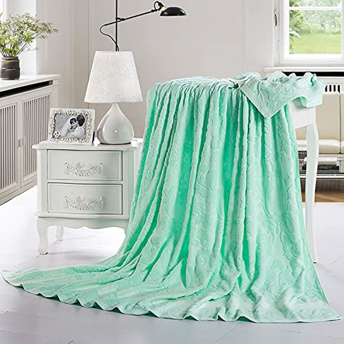 Zoomlie Decke für Kinder, 100 % Baumwolle, zum Schlafen, doppelseitig, Frottee, Feuchtigkeitsaufnahme, Atmungsaktivität, Decke, Überwürfe (grün, 150 x 200 cm) von Zoomlie