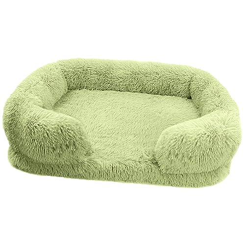 Zoomlie Flauschiges Hundebett, waschbar, für große und mittelgroße und kleine Haustiere, rutschfeste Unterseite, Katzenbetten mit abnehmbarem Bezug, Größe XXL, 120 x 80 x 20 cm, Hellgrün von Zoomlie