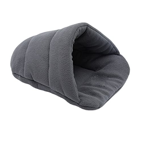 Zoomlie Haustierbett für Katzen und Hunde, aus weichem Polarfleece, für Meerschweinchen, für den Winter, warm, für vier Jahreszeiten, Größe M, Dunkelgrau von Zoomlie