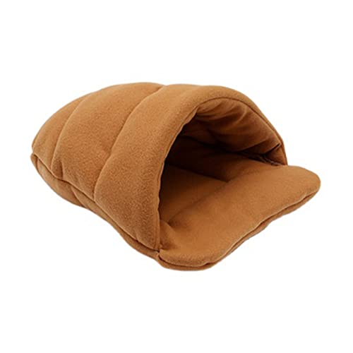 Zoomlie Haustierbett für Katzen und Hunde, weiches Polar-Fleece, für Meerschweinchen, Winter, warm, für alle Jahreszeiten, Größe L, Braun von Zoomlie