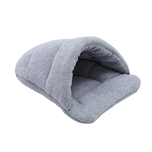 Zoomlie Haustierbett für Katzen und Hunde, weiches Polar-Fleece, für Meerschweinchen, Winter, warm, für alle Jahreszeiten, Größe M, Grau von Zoomlie