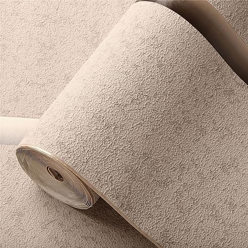 Zoomlie Moderne einfache Vliestapete, verdickte 3D-Effekt-Tapete, nicht selbstklebend, Wallpaer für Schlafzimmer, Wohnzimmer, 10 m x 0,53 m (Hellbraun) von Zoomlie